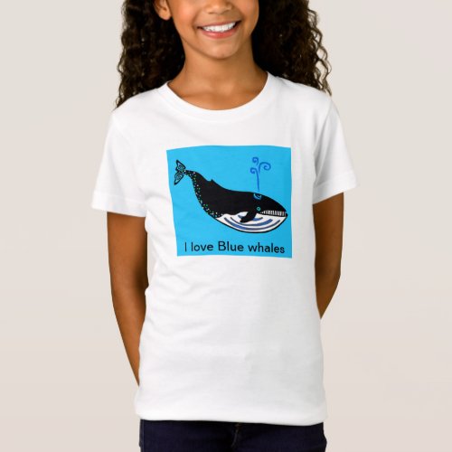 I love BLUE WHALES _ Marine wildlife _ Ocean blue  T_Shirt