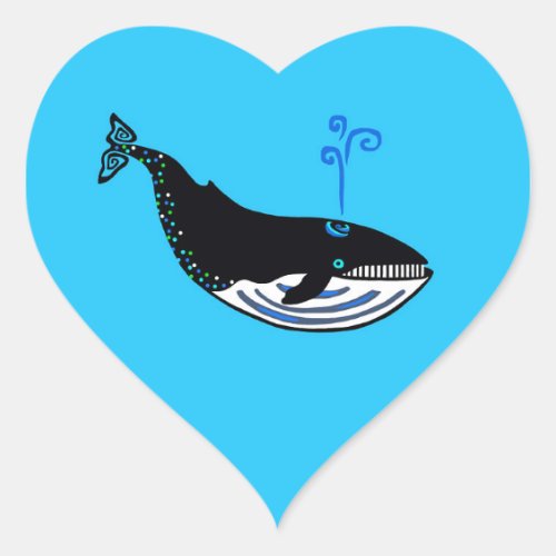 I love Blue WHALES_ Wildlife warrior _Nature Heart Sticker