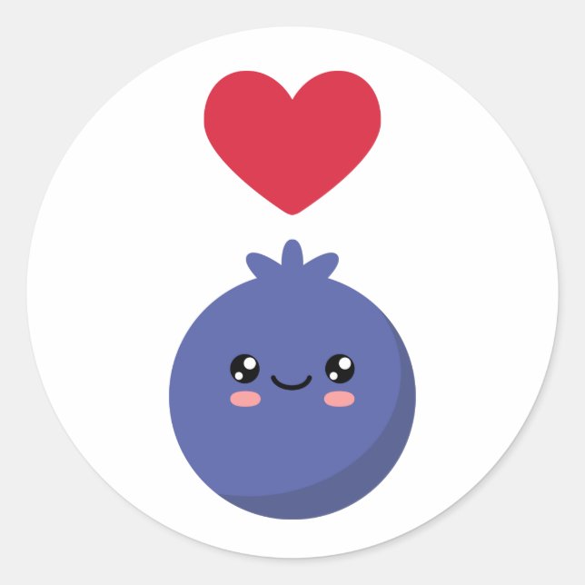 I love Blueberries Classic Round Sticker (Front)