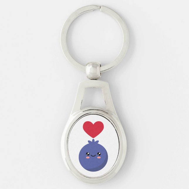 I love Blueberries Keychain (Front)