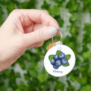 I Love Blueberries Keychain