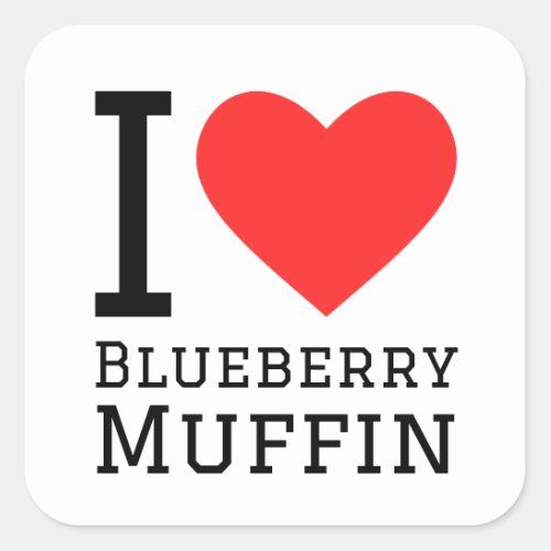 I love blueberry muffin square sticker