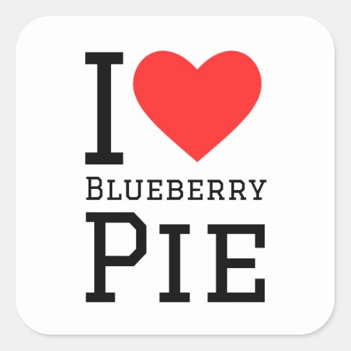 I love blueberry pie square sticker