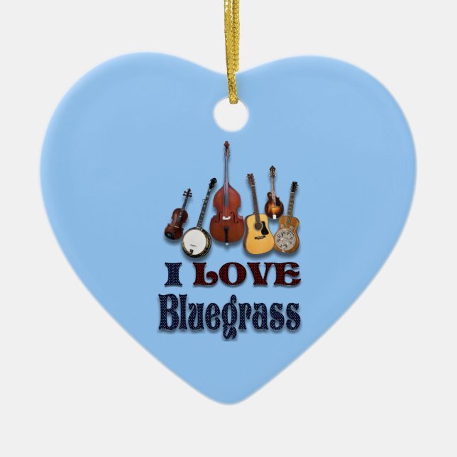 I LOVE BLUEGRASS ORNAMENT (Front)