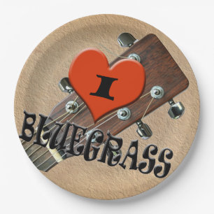 I LOVE BLUEGRASS PAPER PLATES