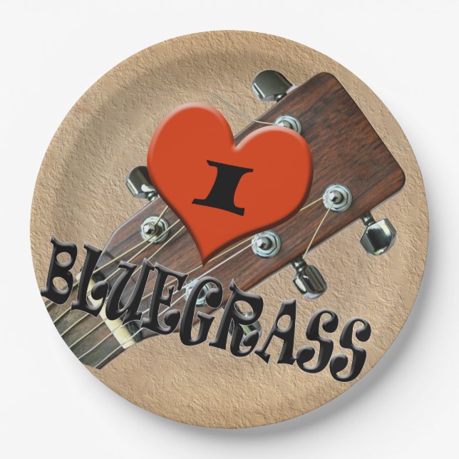 I LOVE BLUEGRASS PAPER PLATES (Front)