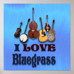 I LOVE BLUEGRASS -POSTER POSTER