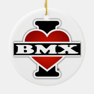 I Love BMX Ceramic Ornament