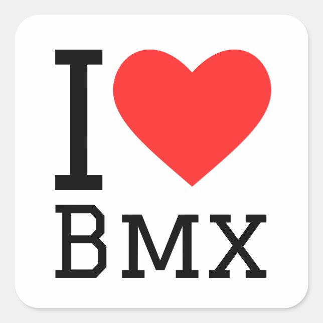 I love bmx square sticker (Front)