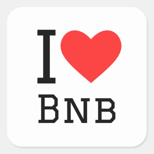 I love bnb square sticker