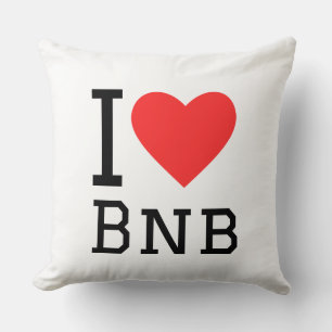I love bnb throw pillow