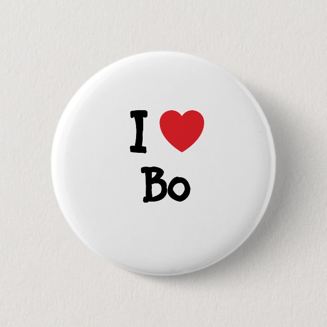 I love Bo heart custom personalized Pinback Button (Front)