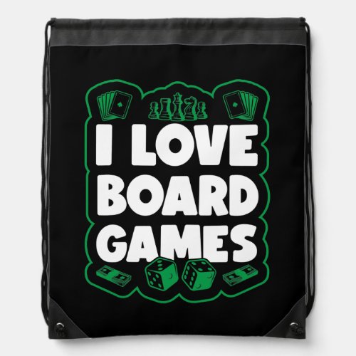 I Love Board Games Gift Game Board Gaming Game Drawstring Bag