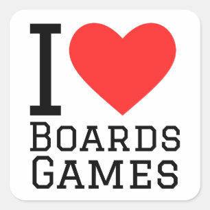 I love board games  square sticker