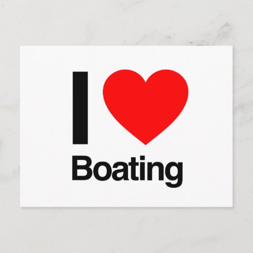 i love boating postcard