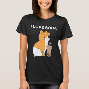I Love Boba Corgi Dog Bubble Tea  T T-Shirt