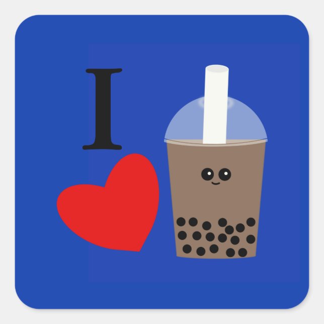 I Love Boba Drink #1 Stickers (Front)