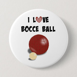 I Love Bocce Ball Button