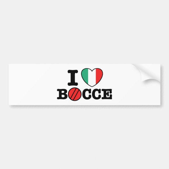 I Love Bocce Bumper Sticker (Front)