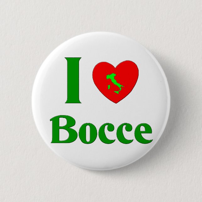 I Love Bocce Button (Front)