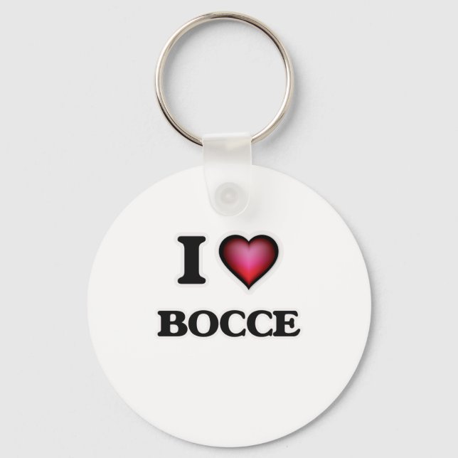 I Love Bocce Keychain (Front)
