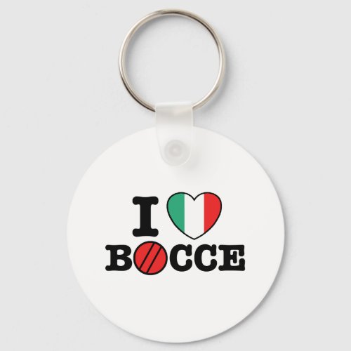 I Love Bocce Keychain