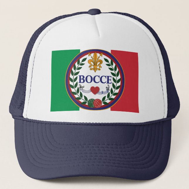 I love Bocce trucker hat (Front)