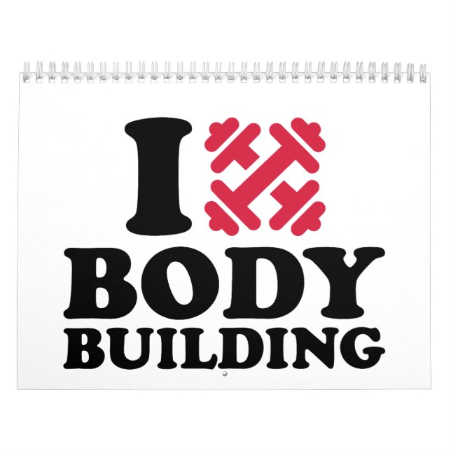 I love Bodybuilding barbells Calendar (Cover)