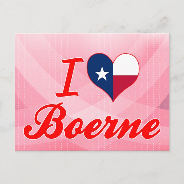 I Love Boerne, Texas Postcard (Front)
