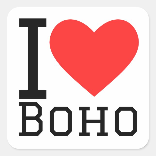 I love boho square sticker (Front)