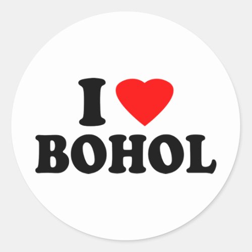 I Love Bohol Classic Round Sticker