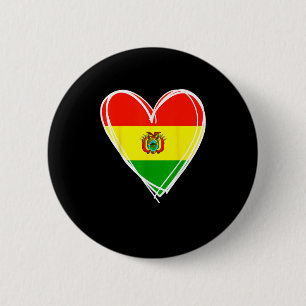 I Love Bolivia Cool Bolivia Flag Heart Design Boli Button