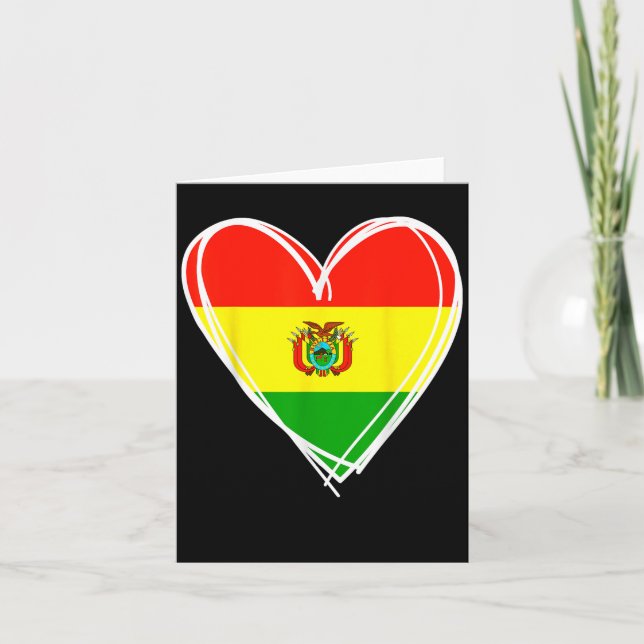 I Love Bolivia Cool Bolivia Flag Heart Design Boli Card (Front)