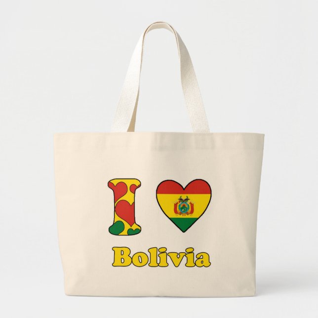 I love Bolivia Large Tote Bag (Front)