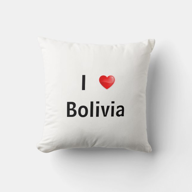 I love Bolivia Throw Pillow (Front)