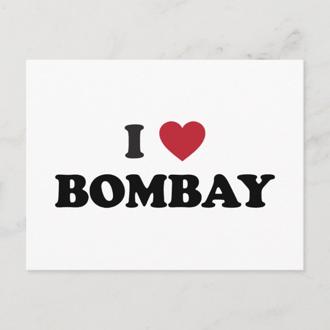 I Love Bombay India Postcard (Front)