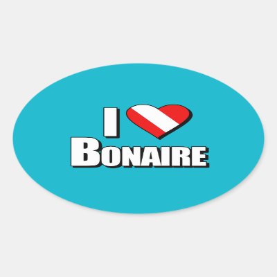 I Love Bonaire Diving Oval Sticker