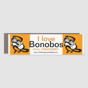 - I love BONOBOS - Chimpanzee- Africa wildlife Car Magnet