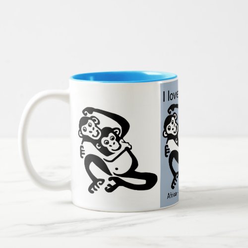 I love BONOBOS _Chimpanzee _Animal lover_ Wildlife Two_Tone Coffee Mug