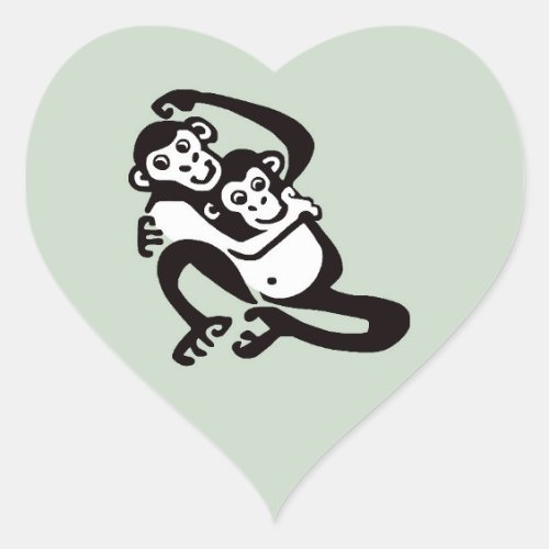 I love BONOBOS _ Chimpanzee _ Wildlife _ Nature _ Heart Sticker