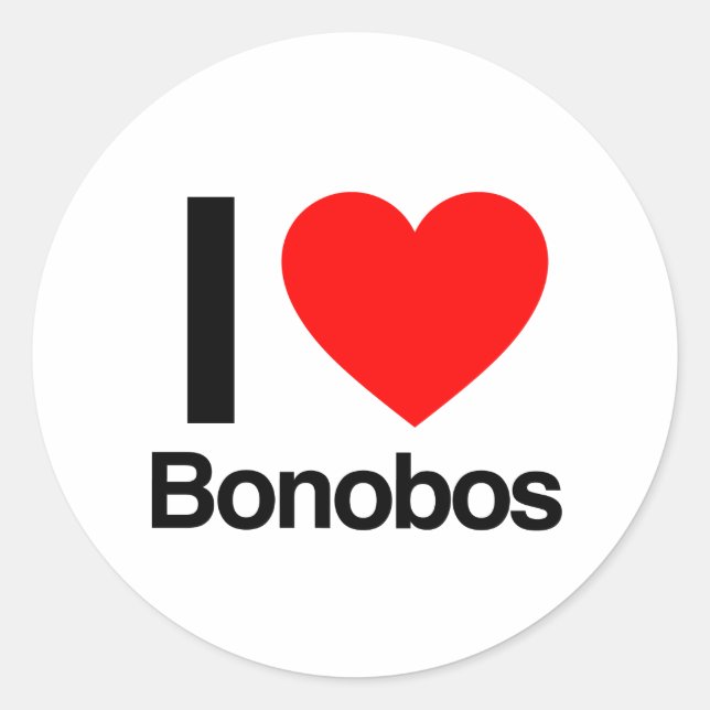 i love bonobos classic round sticker (Front)