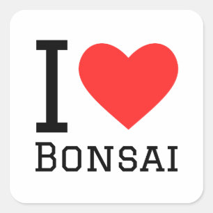 I love bonsai square sticker