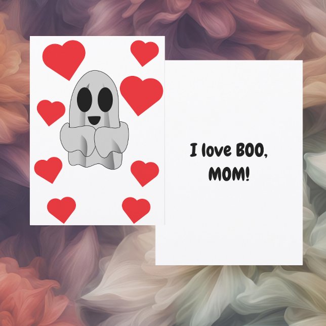 I Love BOO Mom Flat Holiday Card (Creator Uploaded)