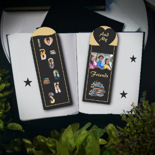 I Love Books And My Friends Photos Gold Black Bookmarks