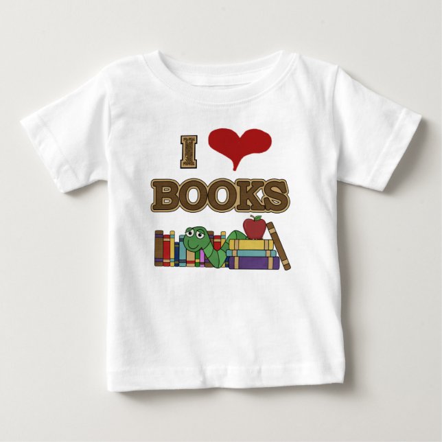 I Love Books Baby T-Shirt (Front)