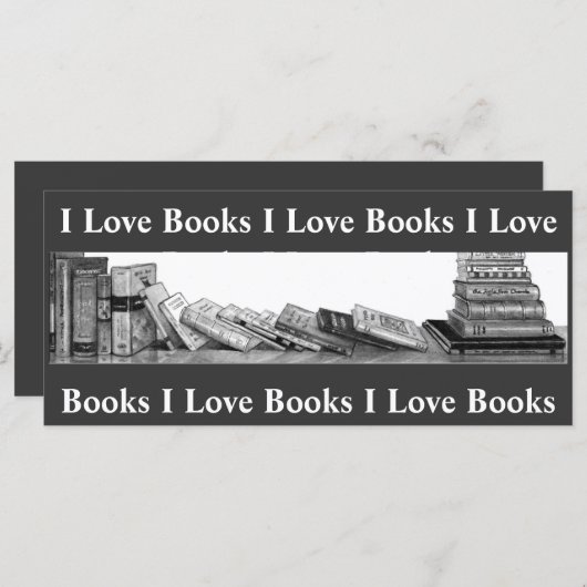 I LOVE BOOKS: BOOKMARK: PENCIL ART (Front/Back)