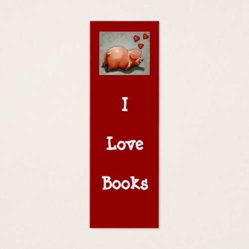 I LOVE BOOKS BOOKMARK WITH PIGGY BUSINESS CARD TEMPLATES
