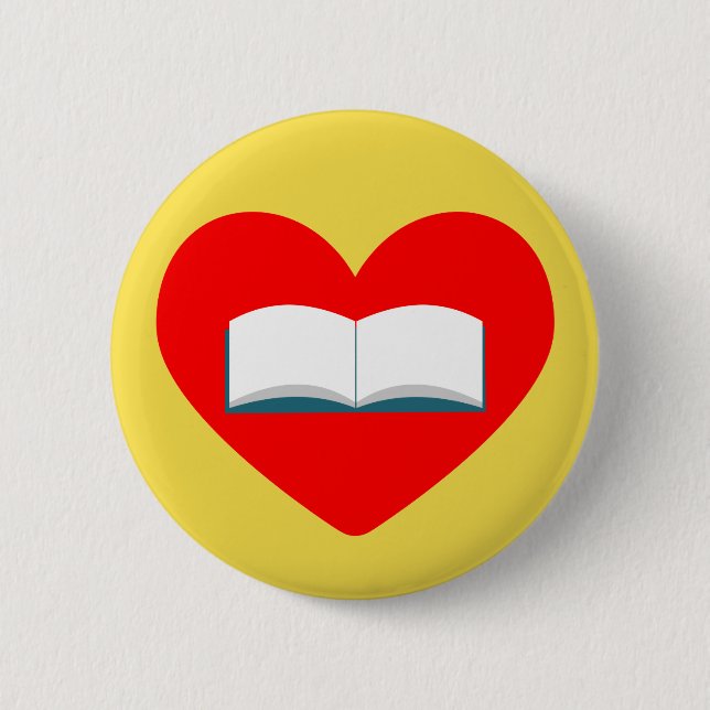 I Love Books Button (Front)