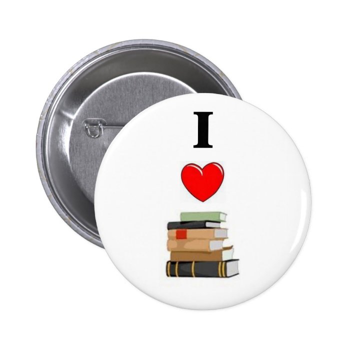 I LOVE Books Buttons