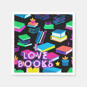 I Love Books Colorful 2 Napkins